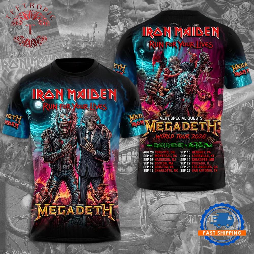 Iron Maiden x Megadeth 2026 World Tour Special New T Shirt