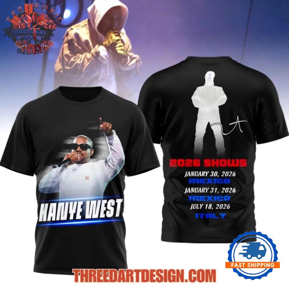 Kanye West 2026 Shows 3D T-Shirt