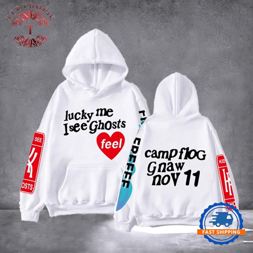 Kanye West Merch Kanye West Graffiti Letter Lucky Me I See Ghosts Hoodie