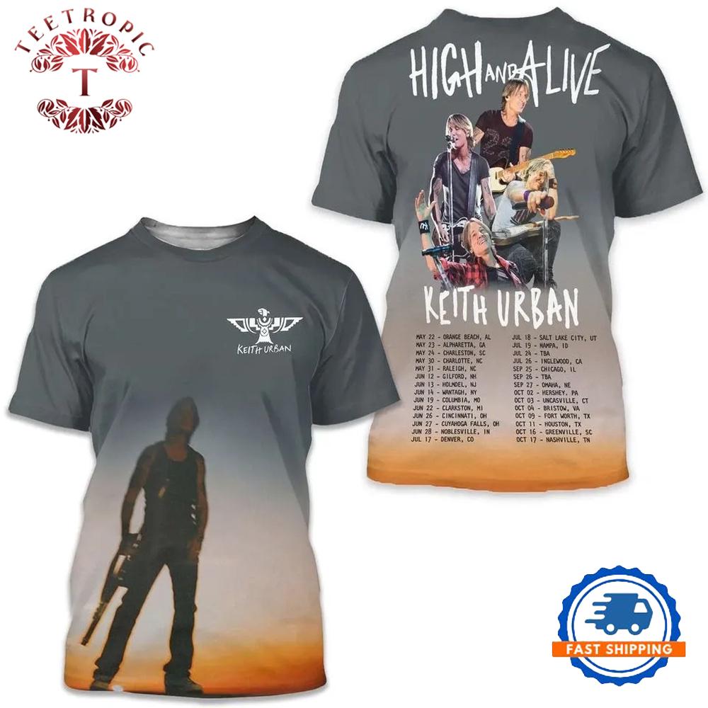 Keith Urban High And Alive Tour 2025 3D Shirt