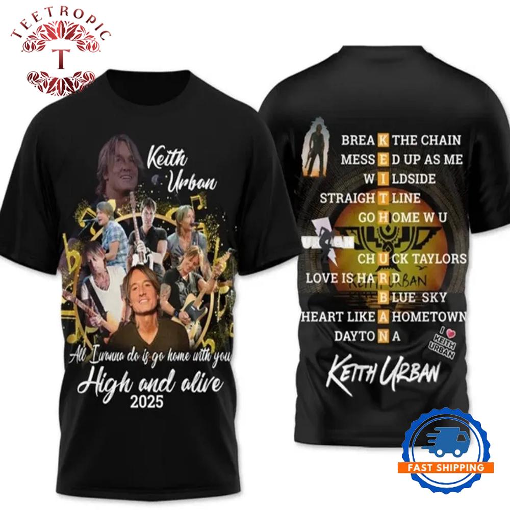 Keith Urban High And Alive Tour 2025 AOP 3D T-Shirt