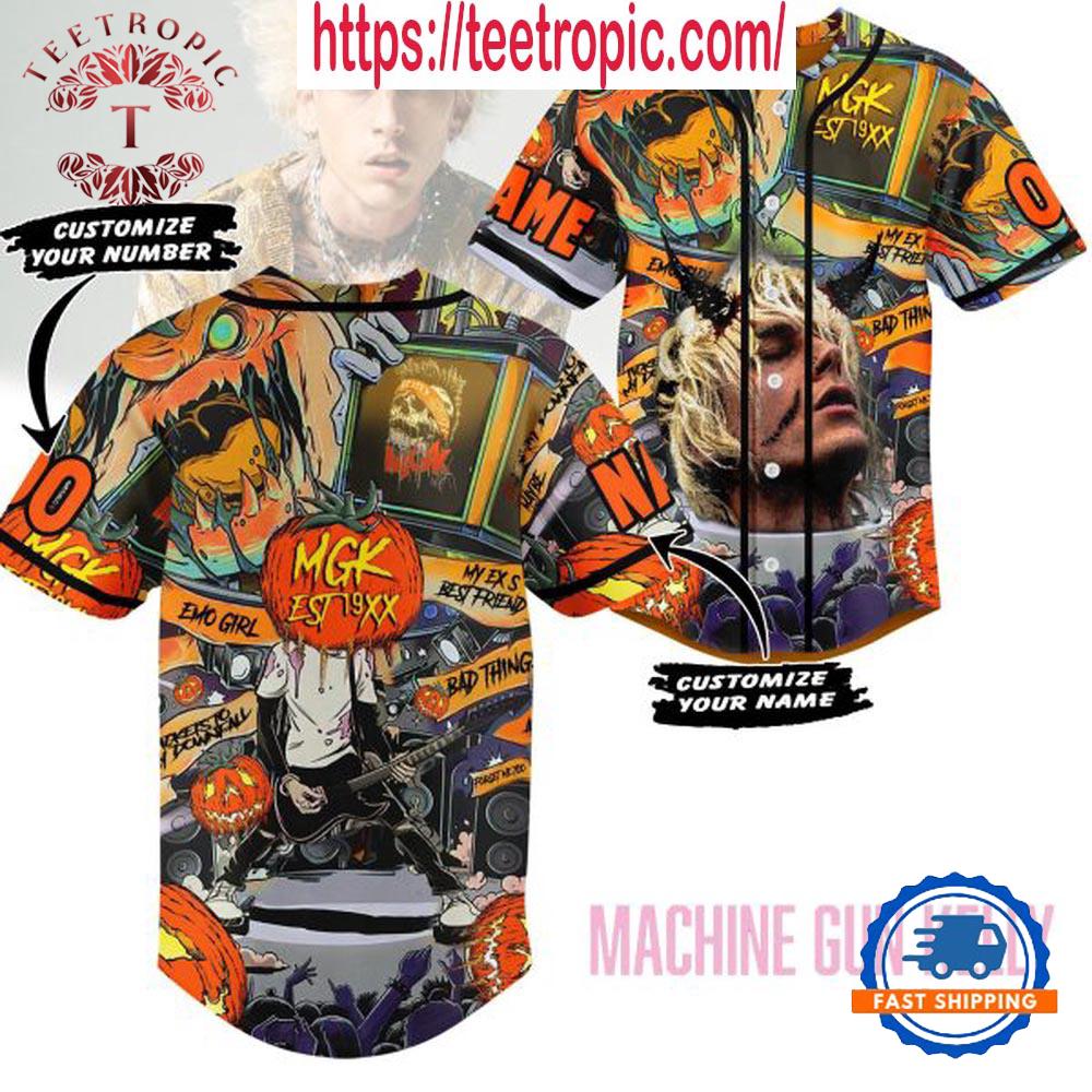 Machine Gun Kelly Halloween Pumpkin Personalized Baseball Jersey