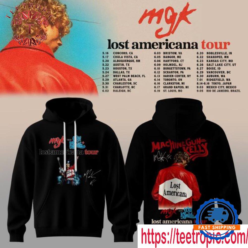 Machine Gun Kelly Lost Americana Tour 2026 Black Hoodie Shirt