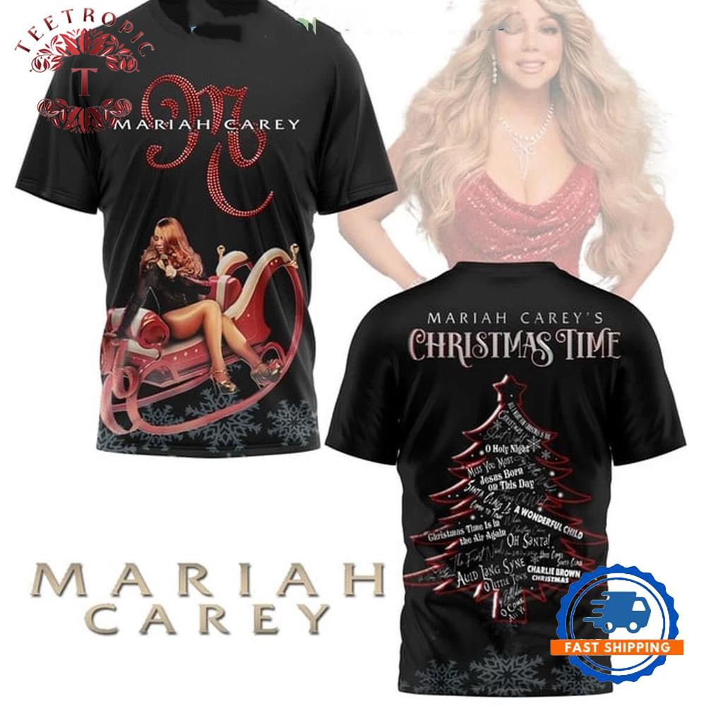 Mariah Carey’s Christmas Time Black Design T-Shirt