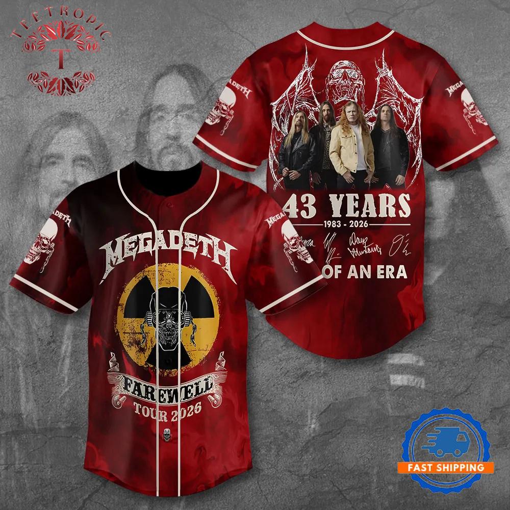 Megadeth 43 Years Baseball Jersey