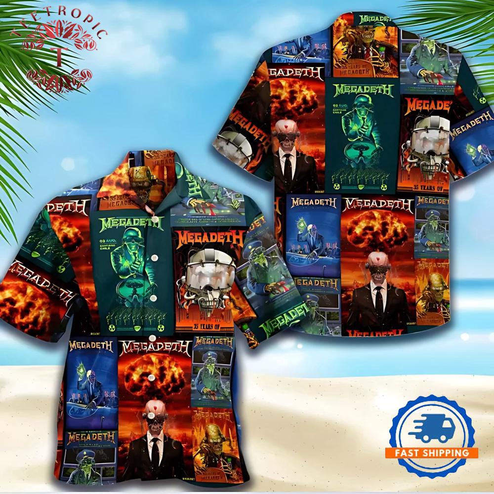 Megadeth Album Art Collage Hawaiian Shirt
