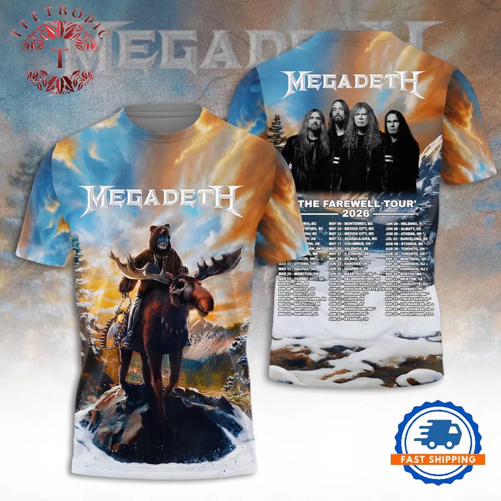 Megadeth Farewell Tour 2026 3D T Shirt