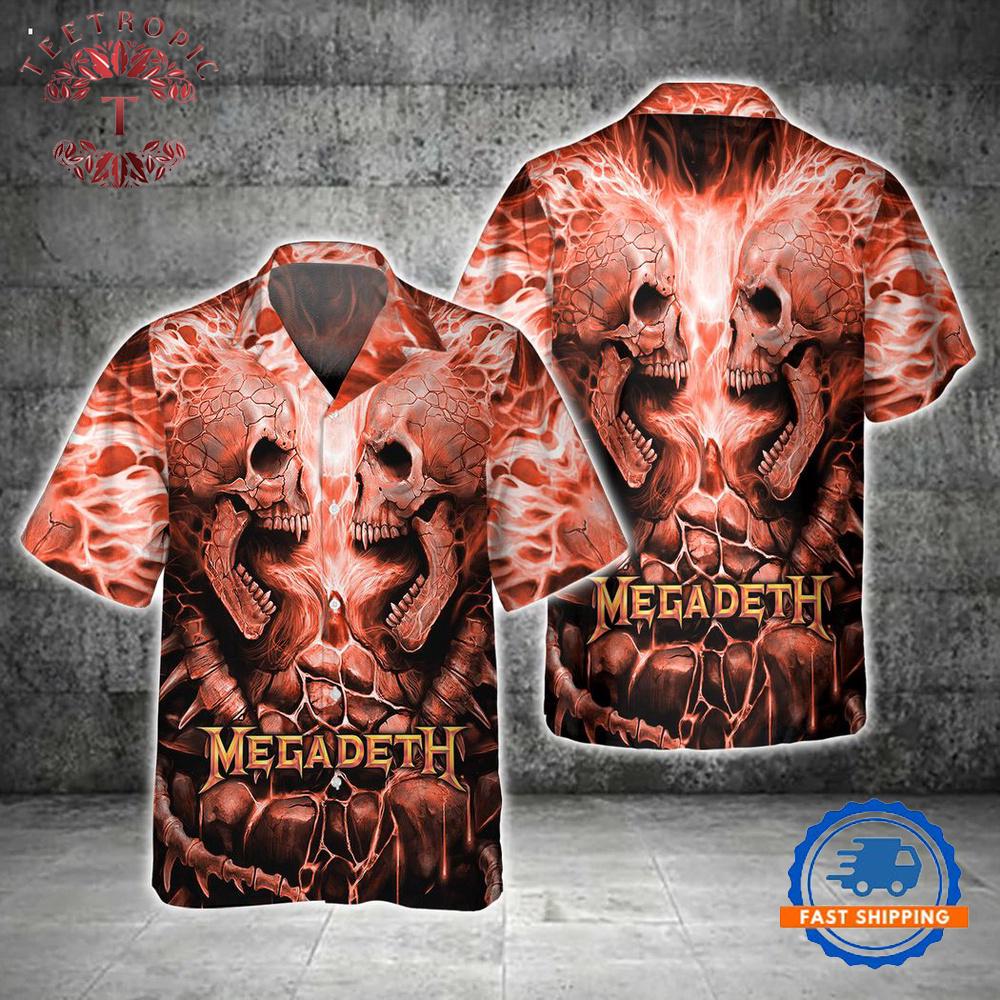 Megadeth Hellfire Skulls Hawaiian Shirt