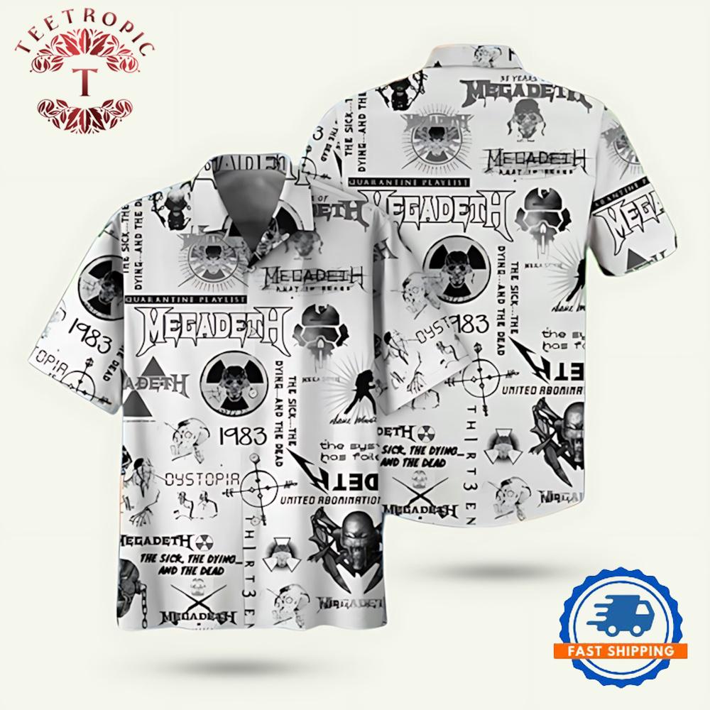 Megadeth Logo Pattern Hawaiian Shirt