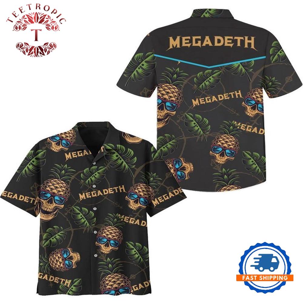 Megadeth Pineapple Skull Vibes Hawaiian Shirt