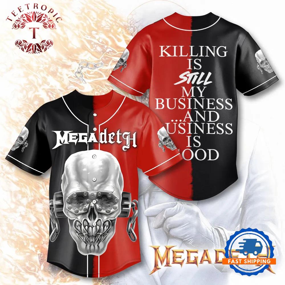 Megadeth Skull Design Baseball Jersey