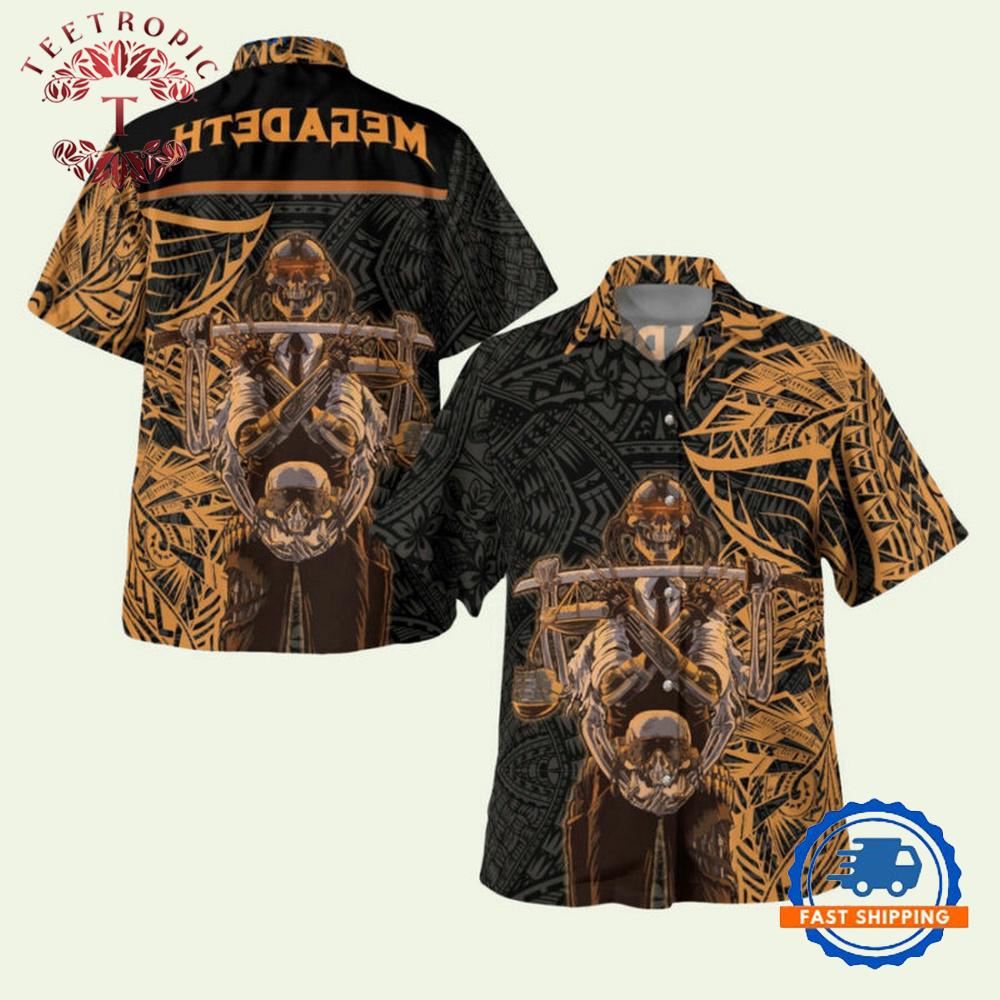 Megadeth Tribal Gold Hawaiian Shirt