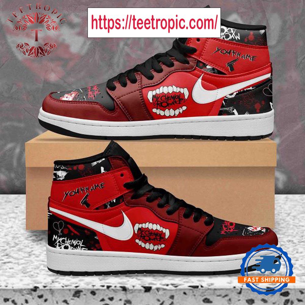 My Chemical Romance Personalized Black Design Air Jordan 1 Shoes