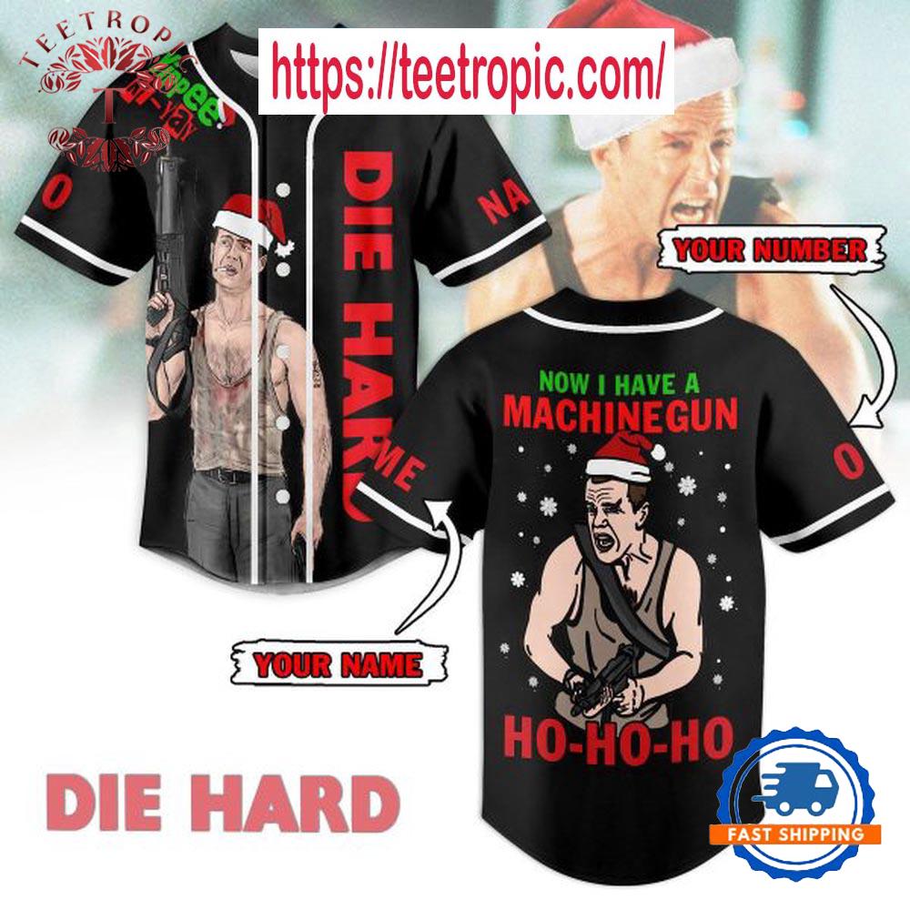 Now I Have A Machine Gun Christmas Personalized Baseball Jersey
