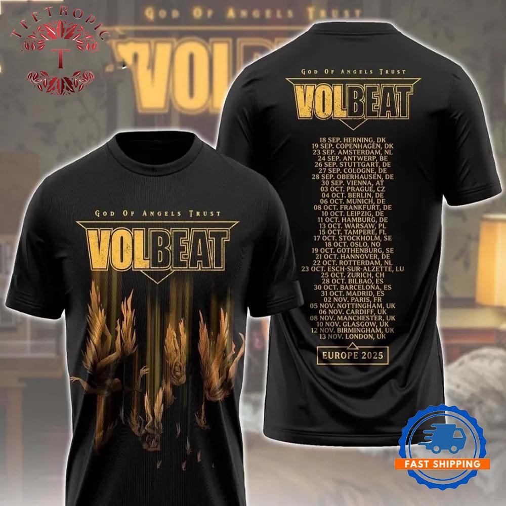 Volbeat God Of Angels Trust Europe Tour 3D T Shirt