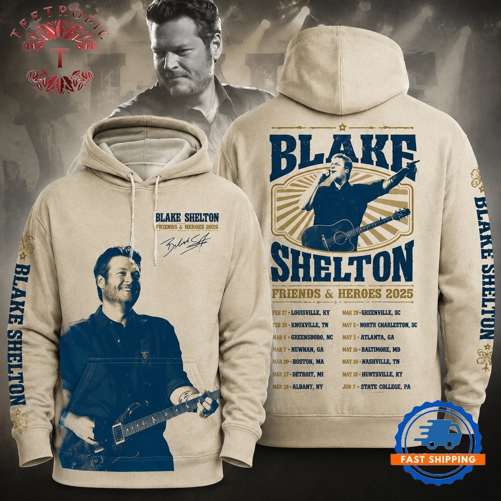 Blake Shelton Friends And Heroes 2025 Tour Hoodie
