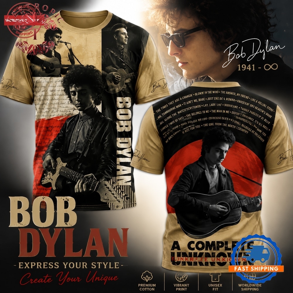Bob Dylan A Complete Unknown Unisex 3D T Shirt