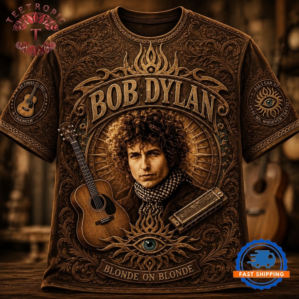 Bob Dylan Blonde On Blonde Guitar T Shirt