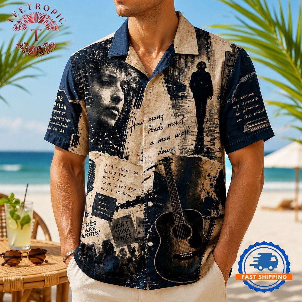 Bob Dylan Hawaiian Shirt Classic Acoustic Music Aloha Shirt