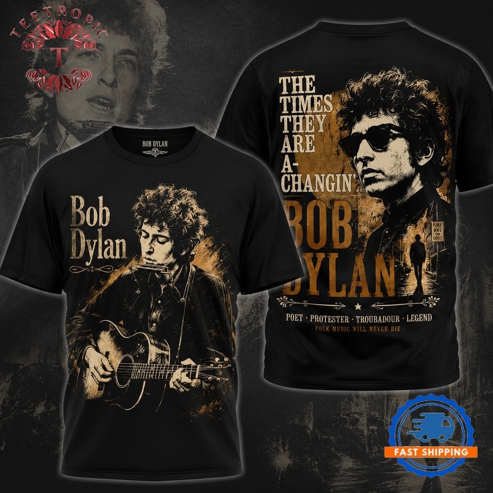 Bob Dylan Merch The Times They Are A Changin T Shirt