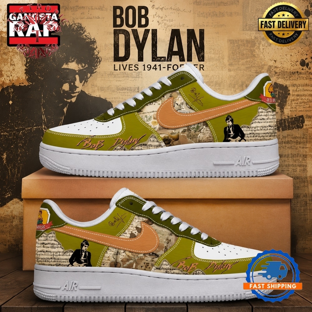 Bob Dylan Old Music Limited Edition Air Force 1 Shoes Running Sneakers Shoes