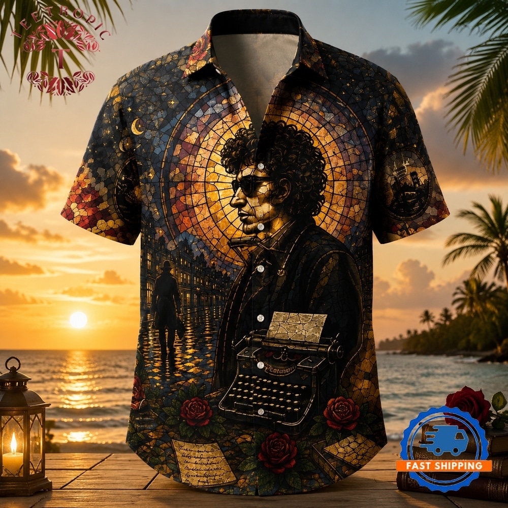 Bob Dylan Stained Glass Hawaiian Shirt