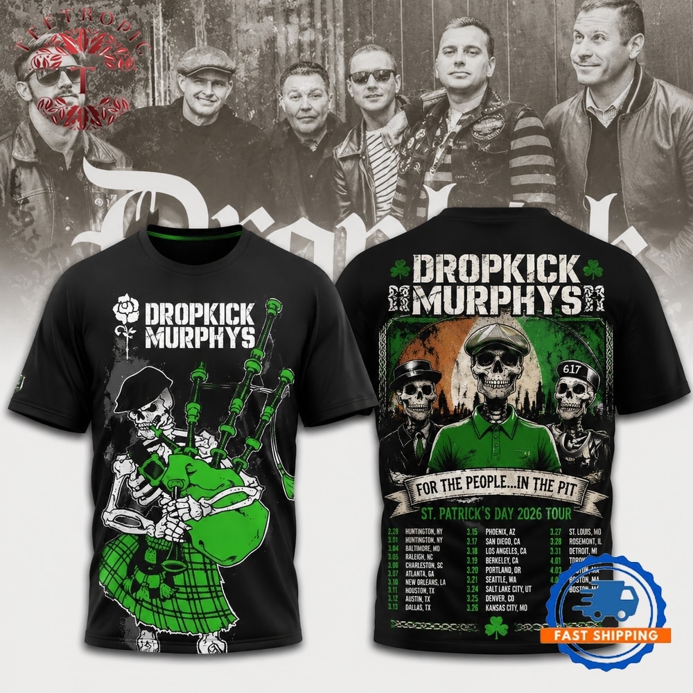 Dropkick Murphys ST.Patrick’s Day 2026 Tour T Shirt