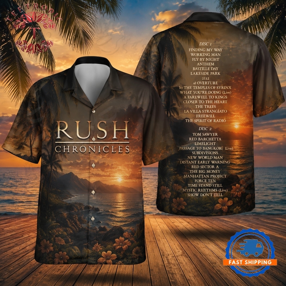 Great Rock Band Rush Chronicles Summer Aloha Hawaiian Shirt