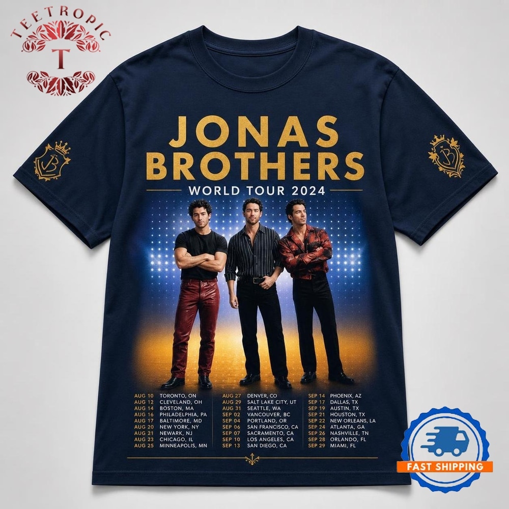 Jonas Brothers Five Albums One Night The Tour 2024 3D Shirt