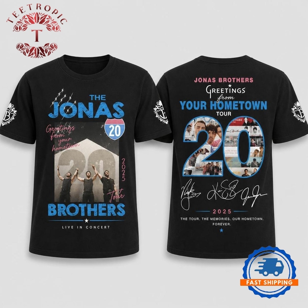 Jonas Brothers Greetings from Your Hometown Tour Black 3D Shirt