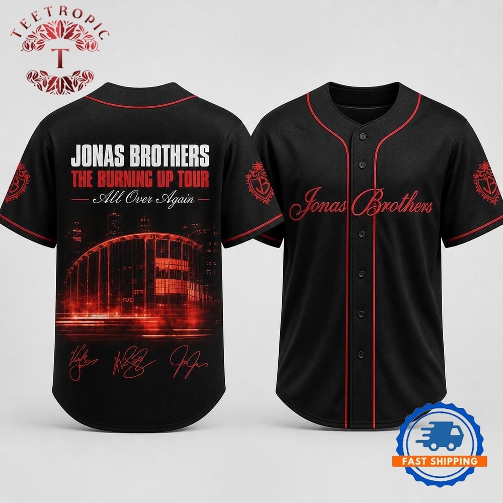 Jonas Brothers Merch The Burning Up Tour 2026 Baseball Jersey Shirt