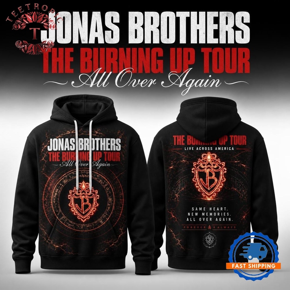 Jonas Brothers The Burning Up Tour 2026 All Over Print Hoodie