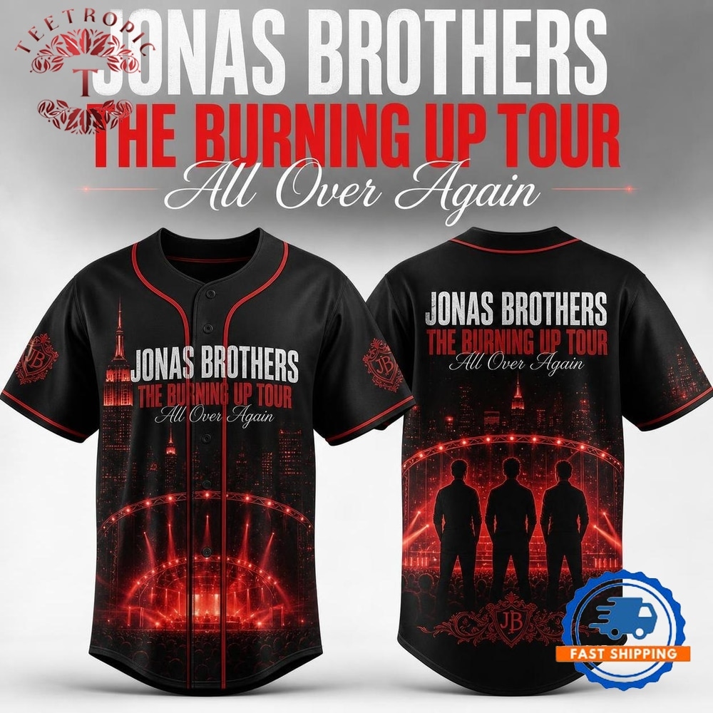 Jonas Brothers The Burning Up Tour 2026 New Design Baseball Jersey