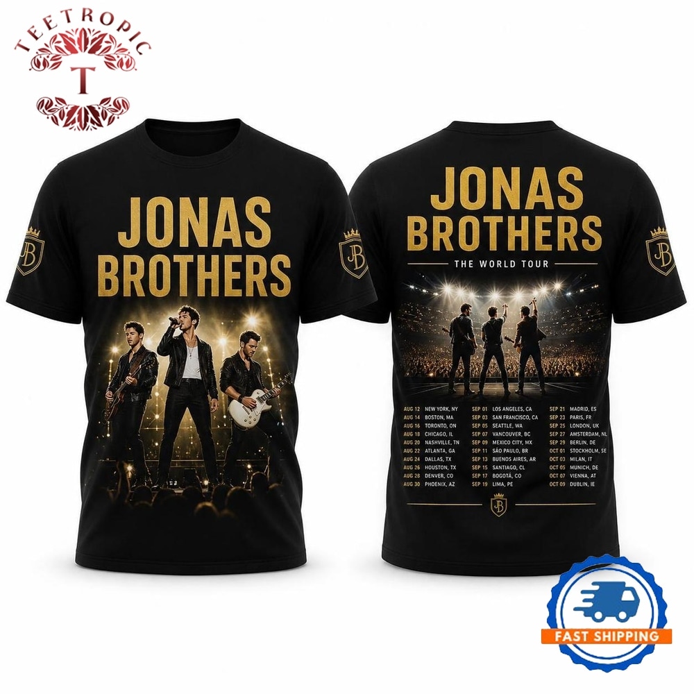 Jonas Brothers The World Tour Celebration Five Albums 3D T Shirt