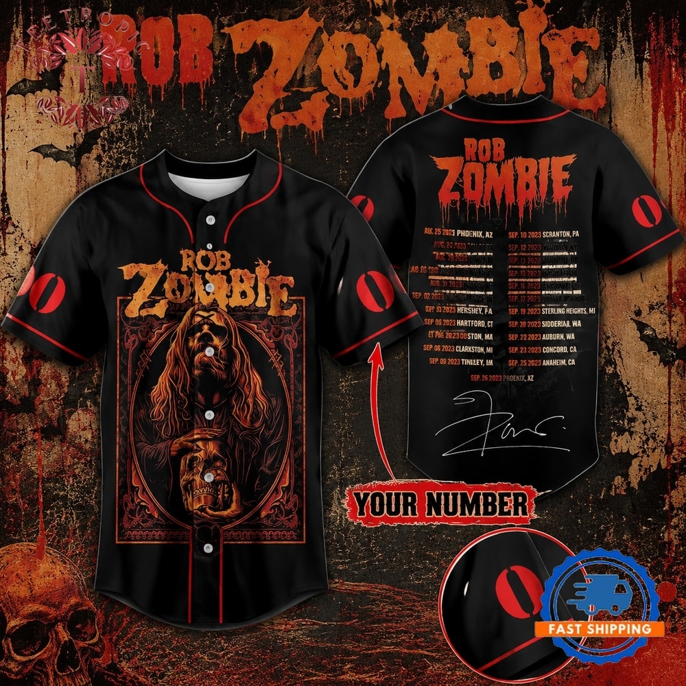 Rob Zombie Tour 2023 Personalized Baseball Jersey