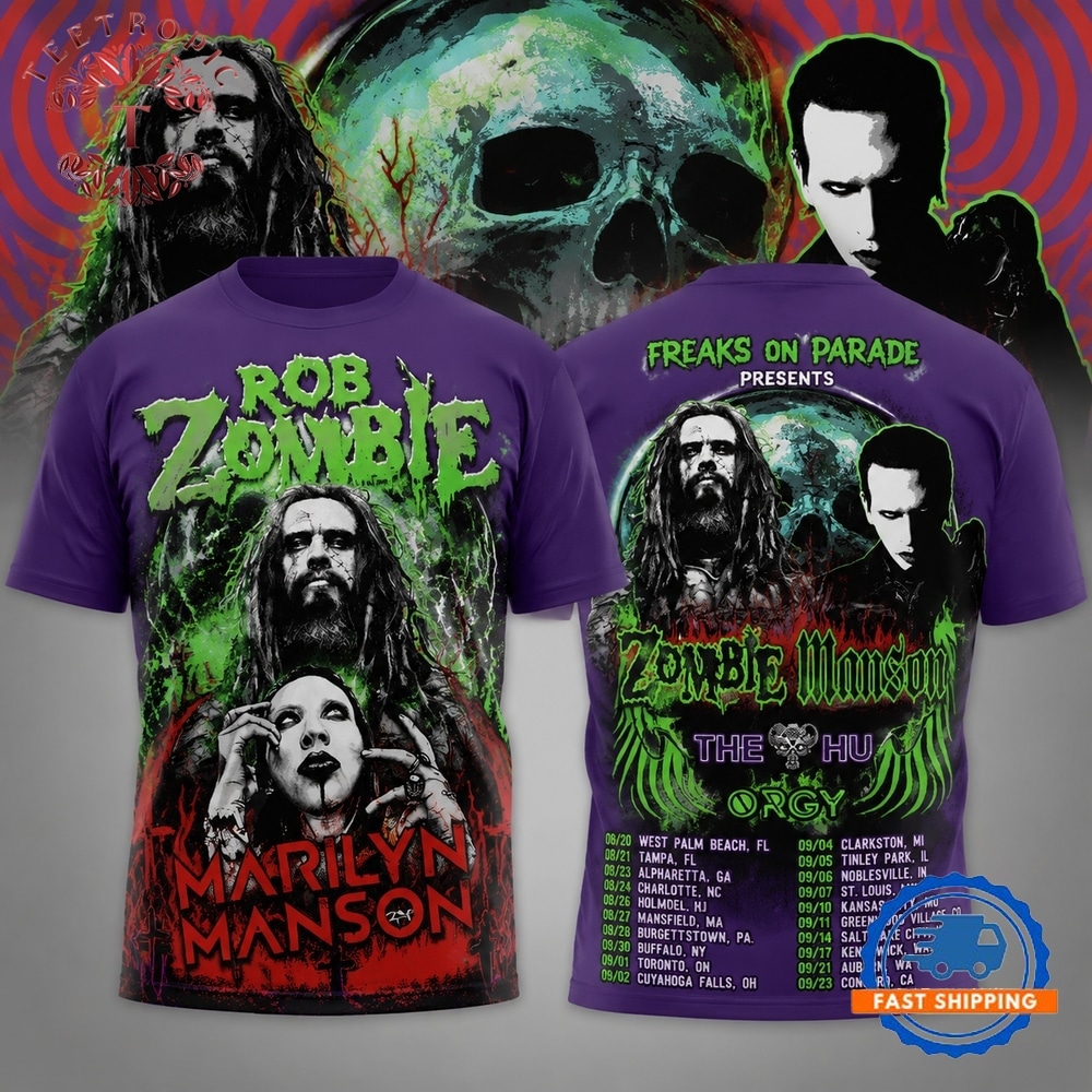 Rob Zombie Tour 2026 All Over Print 3D Shirt