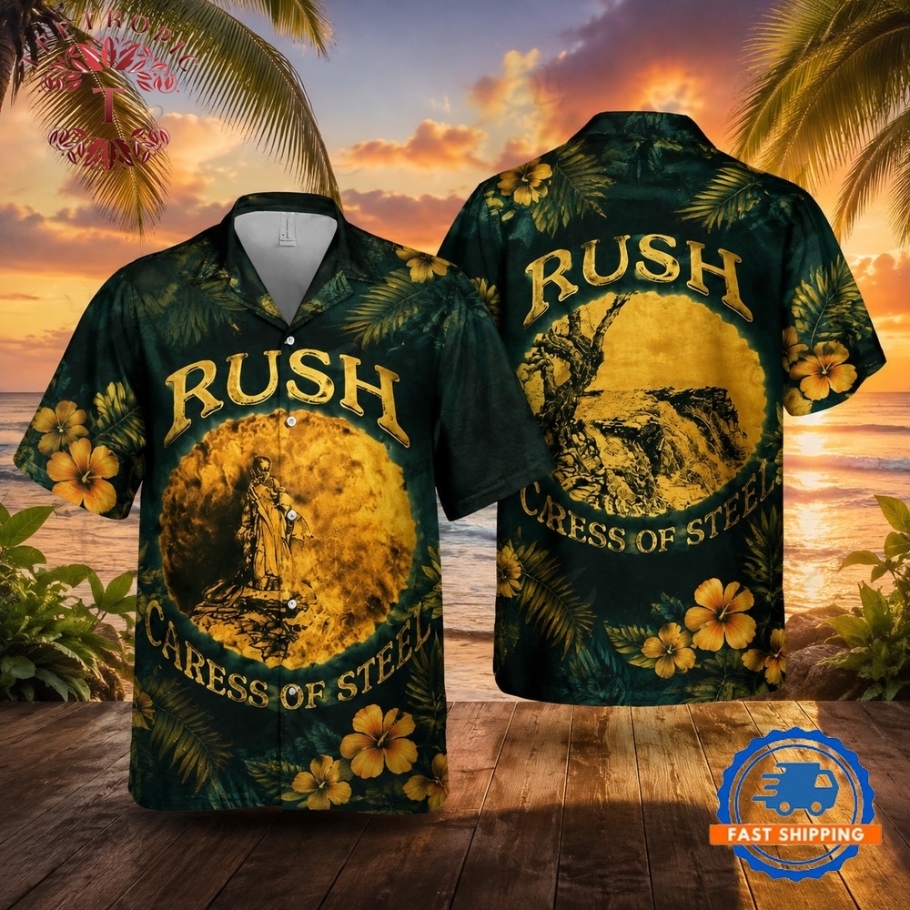 Rock Band Rush Caress Of Steel Summer Aloha Hawaiian Shirt