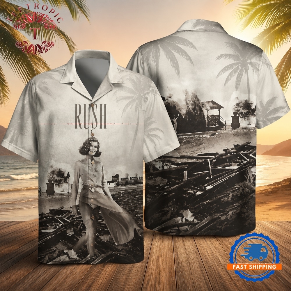 Rock Band Rush Permanent Waves Summer Aloha Hawaiian Shirt