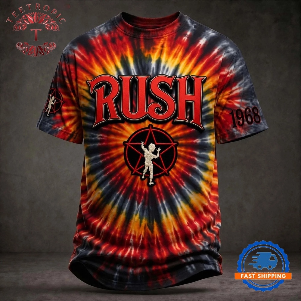 Rush 1968 Tie Dye T Shirt Classic Rock Band Music Legend Shirt