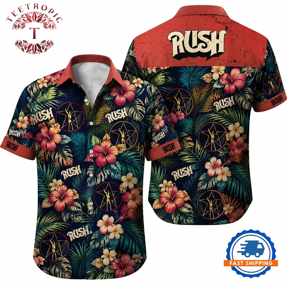 Rush Band Tropical Paradise Tour Edition Hawaiian Shirt