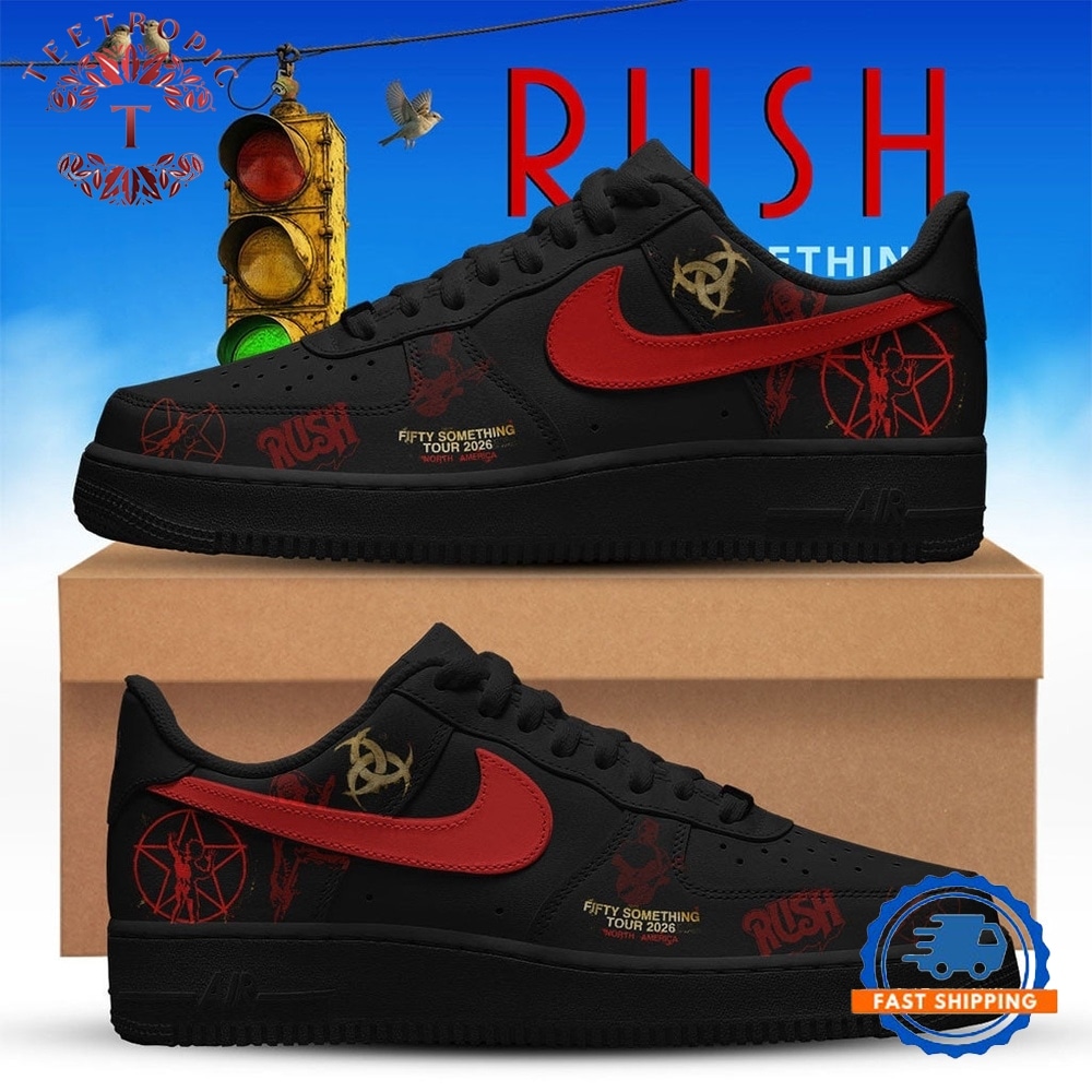 RUSH Fifty Something Tour 2026 Signed Black Air Force 1 Shoes