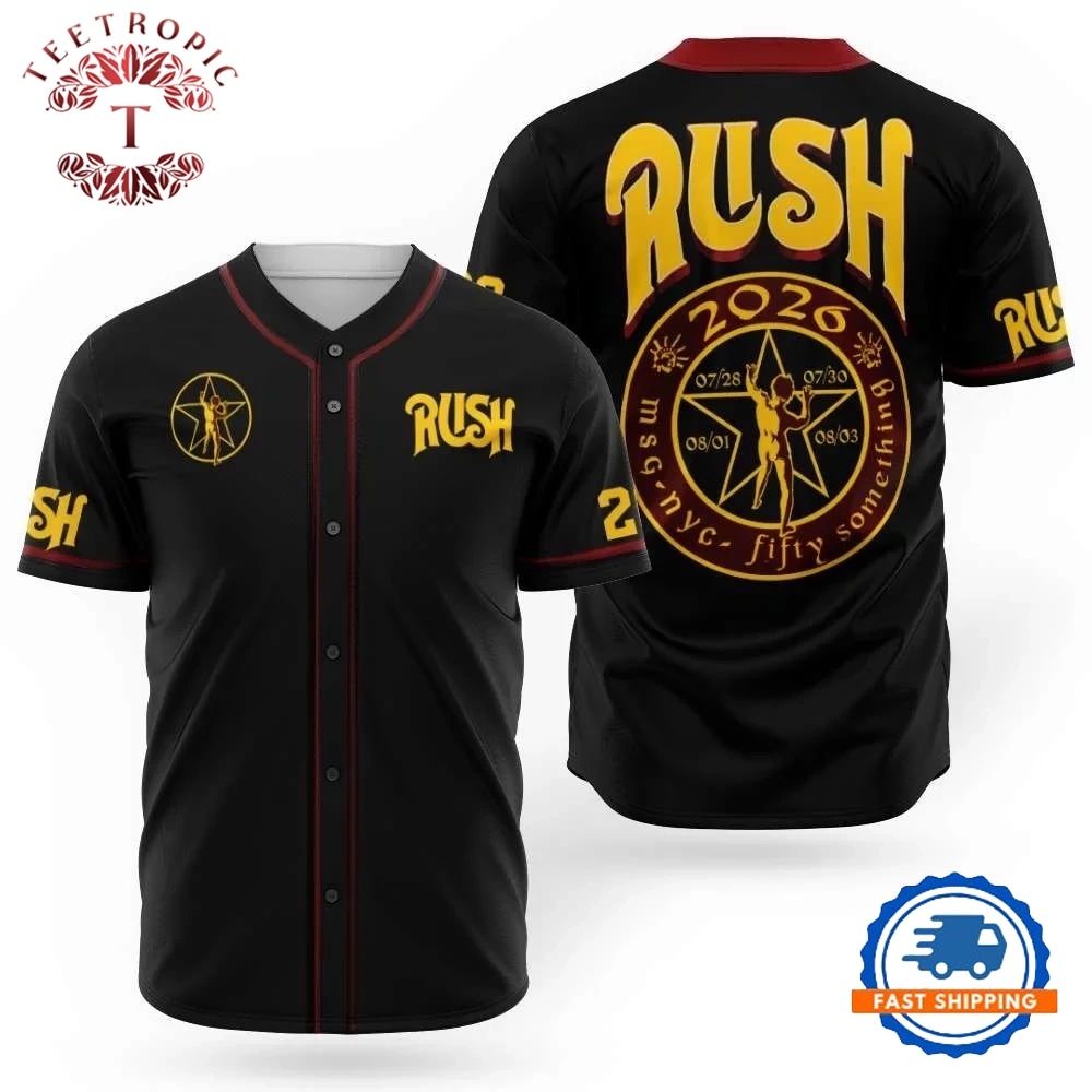 Rush Merch Fifty Something Tour Baseball Jersey