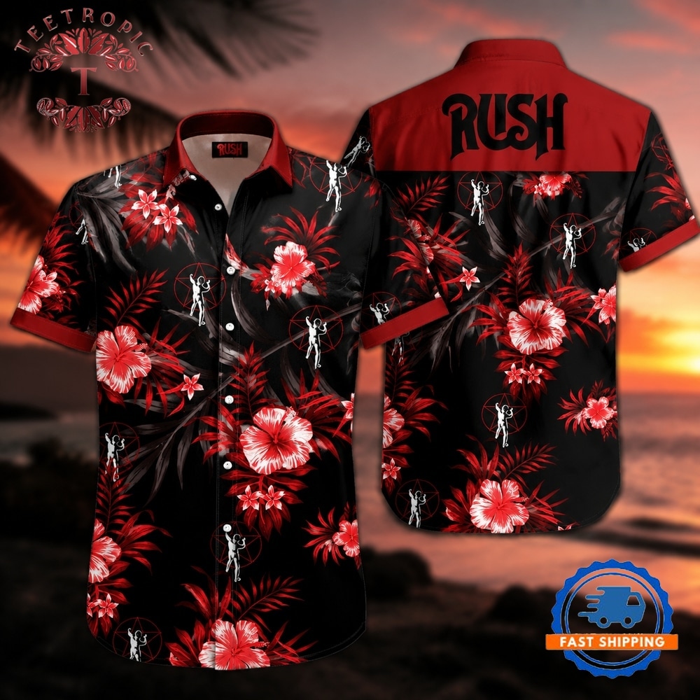 Rush Red Hibiscus Hawaiian Shirt
