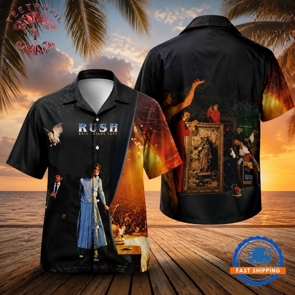 Rush Rock Band Exit Stage Left Hawaiian Shirt