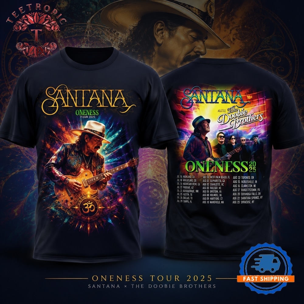 Santana and The Doobie Brothers Oneness Tour 2026 3D Shirt