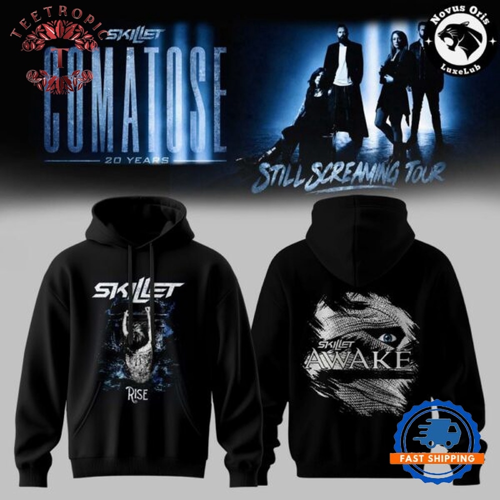 Skillet Band I Need A Hero Comatose 20th Anniversary Tour 3D Hoodie
