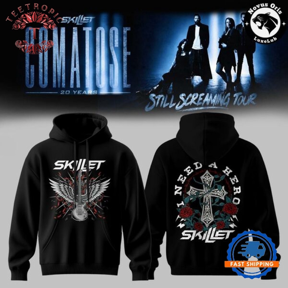 Skillet Band I Need A Hero Comatose 20th Anniversary Tour Hoodie