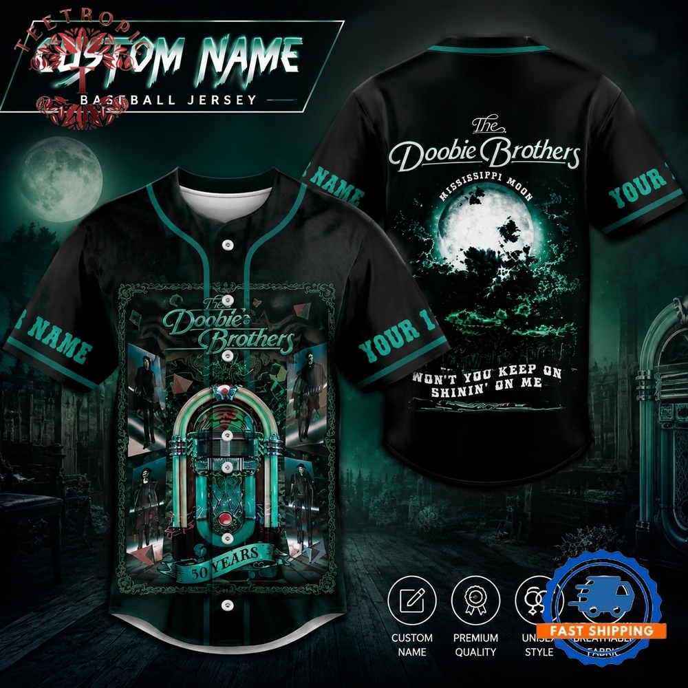 The Doobie Brothers 50 Years Mississippi Moon Personalized Baseball Jersey