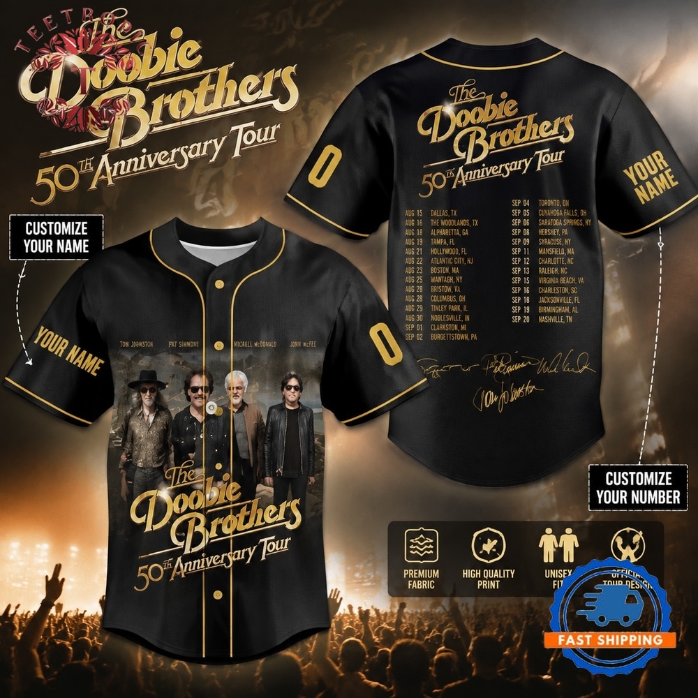 The Doobie Brothers 50th Anniversary Tour baseball jersey