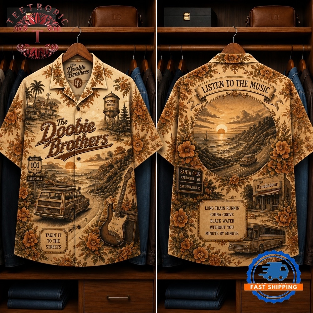 The Doobie Brothers Woody Car Guitar Classic Rock Hawaiian Shirt